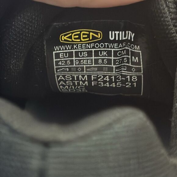 Keen Vapor Black Work Vista Energy ESD Safety Slip Resistant Shoe Size 9.5 Wide